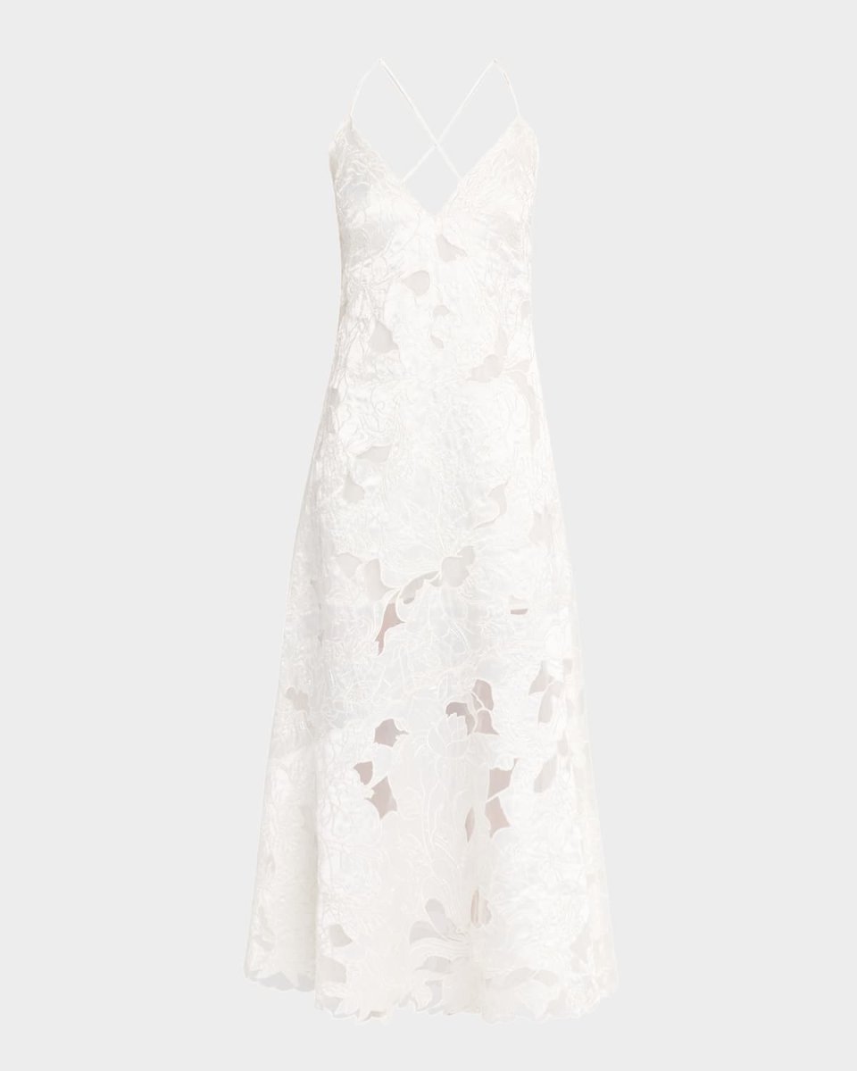 Reese Beaded Floral-Embroidered Maxi Dress
